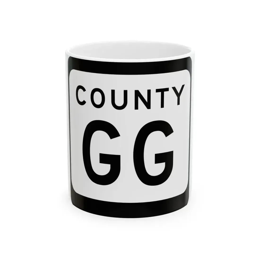 WIS County GG (Wisconsin) (Road Sign) White Coffee Mug 11oz - Go Mug Yourself