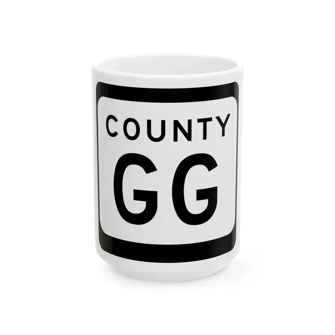 WIS County GG (Wisconsin) (Road Sign) White Coffee Mug 15oz - Go Mug Yourself