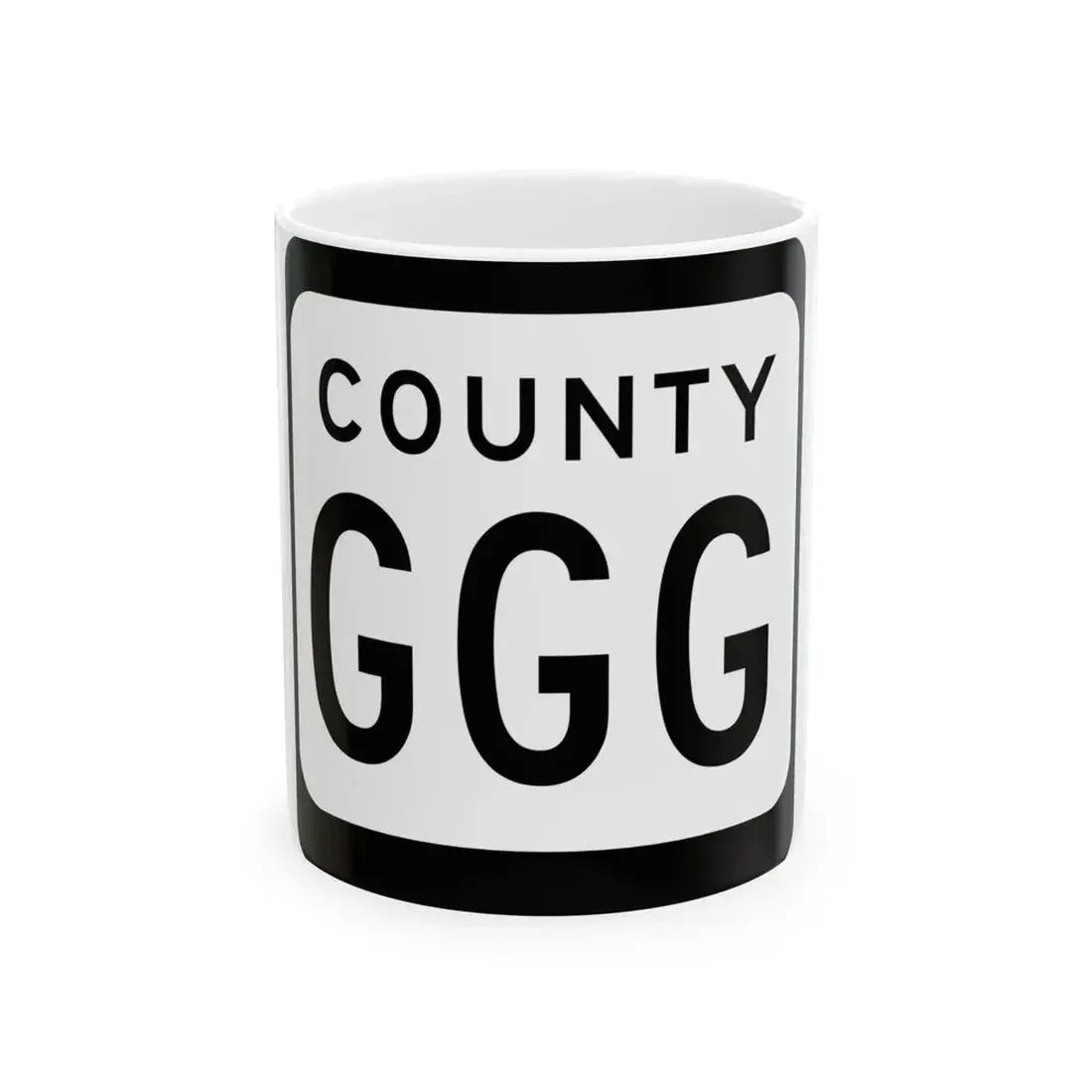 WIS County GGG (Wisconsin) (Road Sign) White Coffee Mug 11oz - Go Mug Yourself