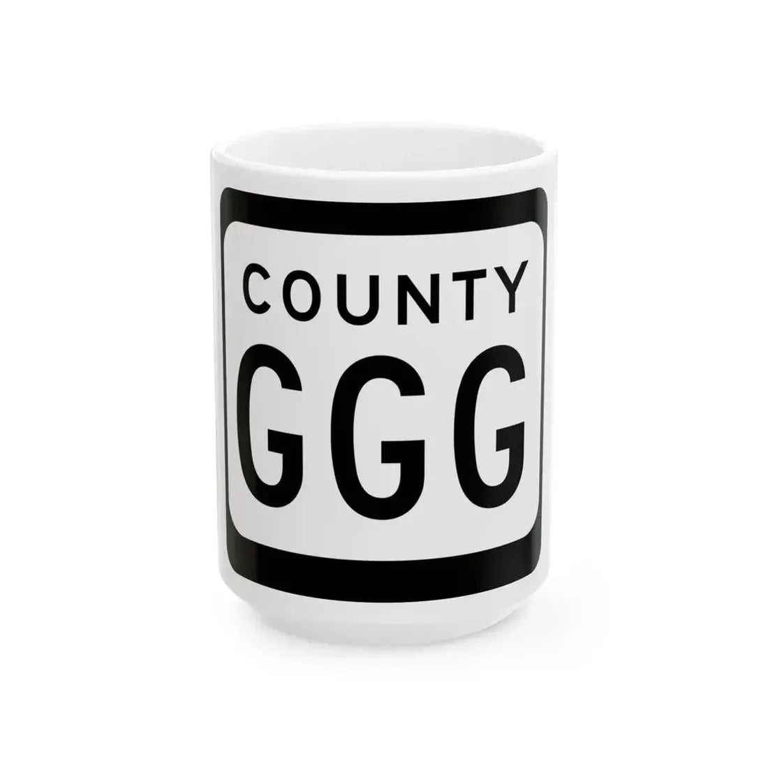 WIS County GGG (Wisconsin) (Road Sign) White Coffee Mug 15oz - Go Mug Yourself