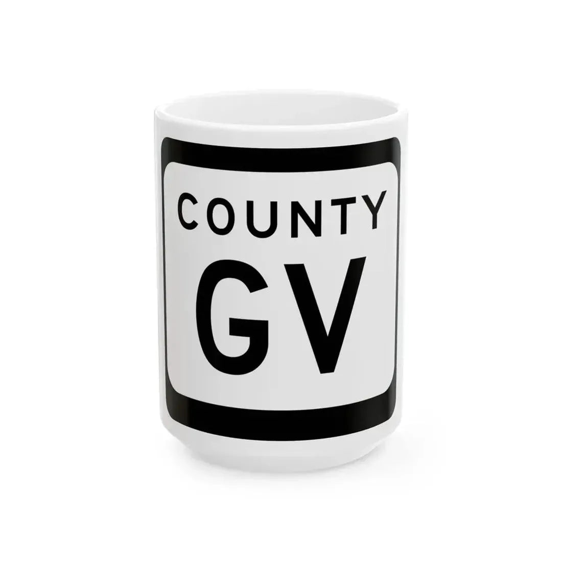 WIS County GV (Wisconsin) (Road Sign) White Coffee Mug 15oz - Go Mug Yourself