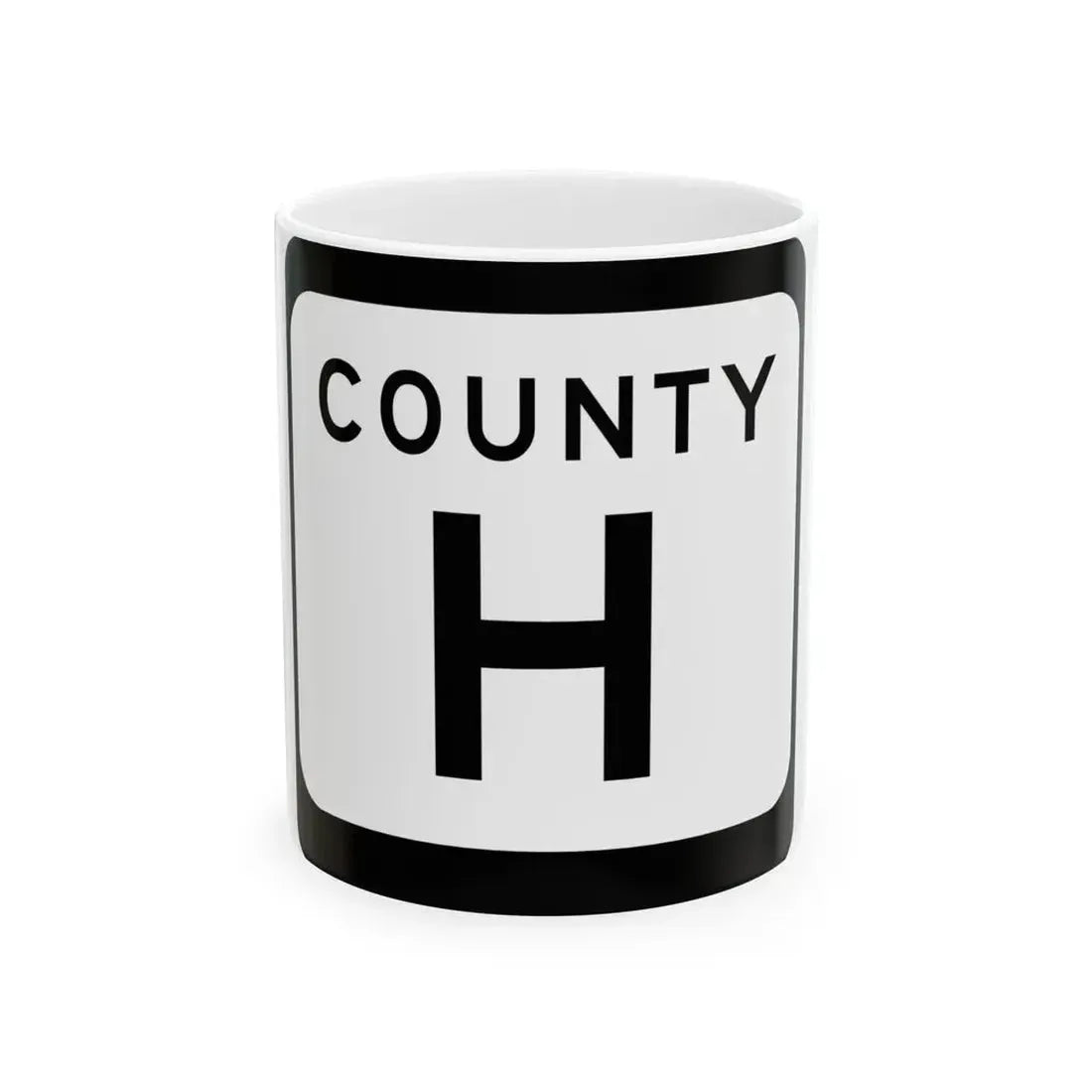 WIS County H (Wisconsin) (Road Sign) White Coffee Mug 11oz - Go Mug Yourself