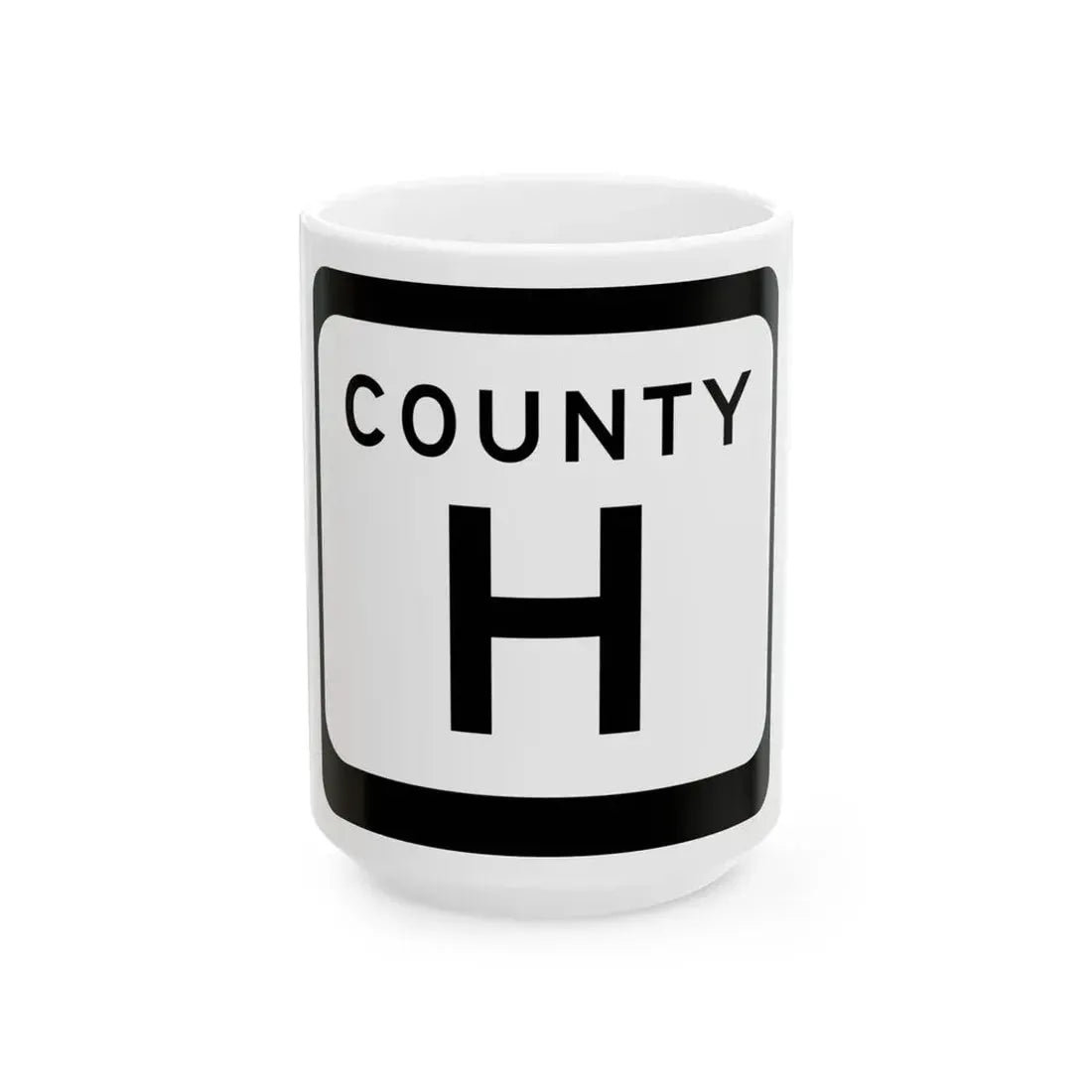 WIS County H (Wisconsin) (Road Sign) White Coffee Mug 15oz - Go Mug Yourself