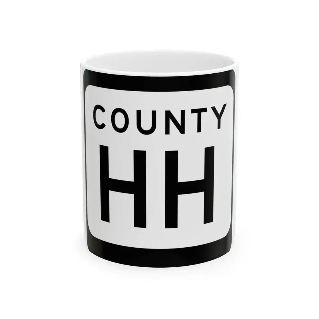 WIS County HH (Wisconsin) (Road Sign) White Coffee Mug 11oz - Go Mug Yourself