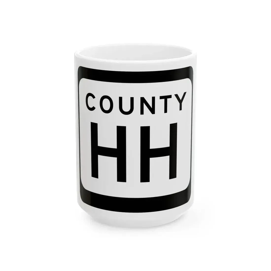 WIS County HH (Wisconsin) (Road Sign) White Coffee Mug 15oz - Go Mug Yourself