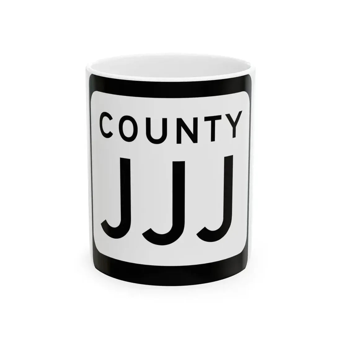 WIS County JJJ (Wisconsin) (Road Sign) White Coffee Mug 11oz - Go Mug Yourself