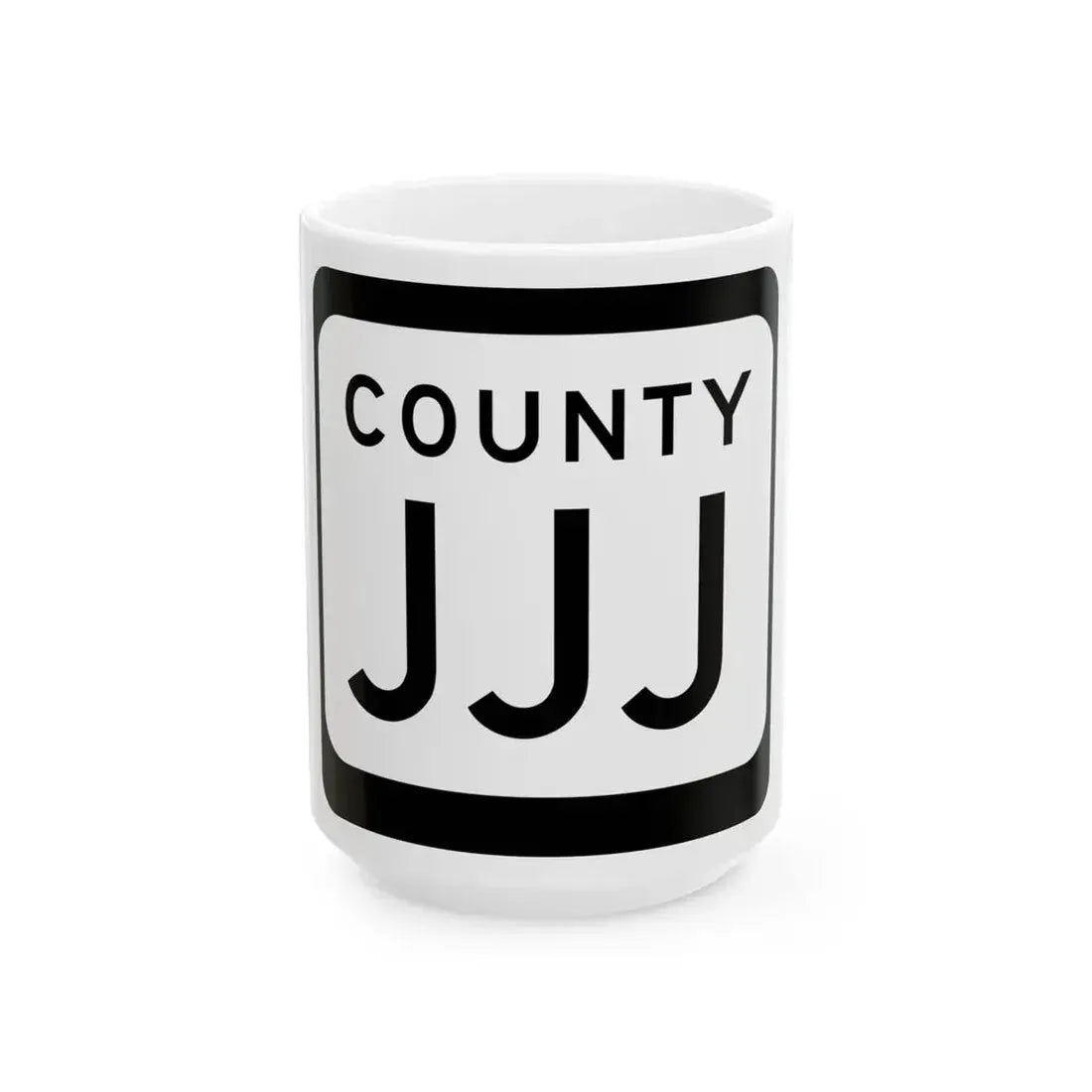 WIS County JJJ (Wisconsin) (Road Sign) White Coffee Mug 15oz - Go Mug Yourself