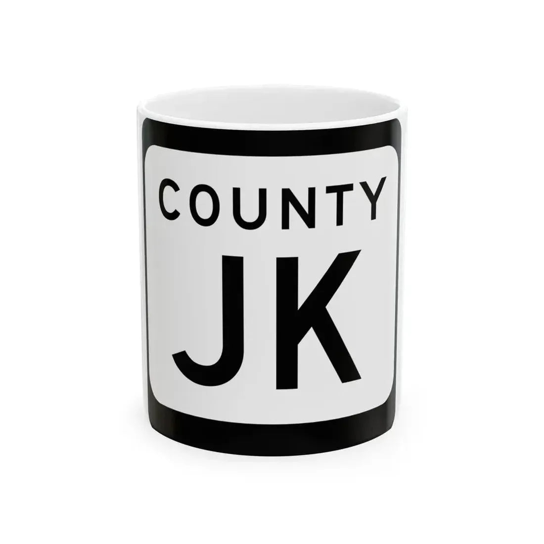 WIS County JK (Wisconsin) (Road Sign) White Coffee Mug 11oz - Go Mug Yourself