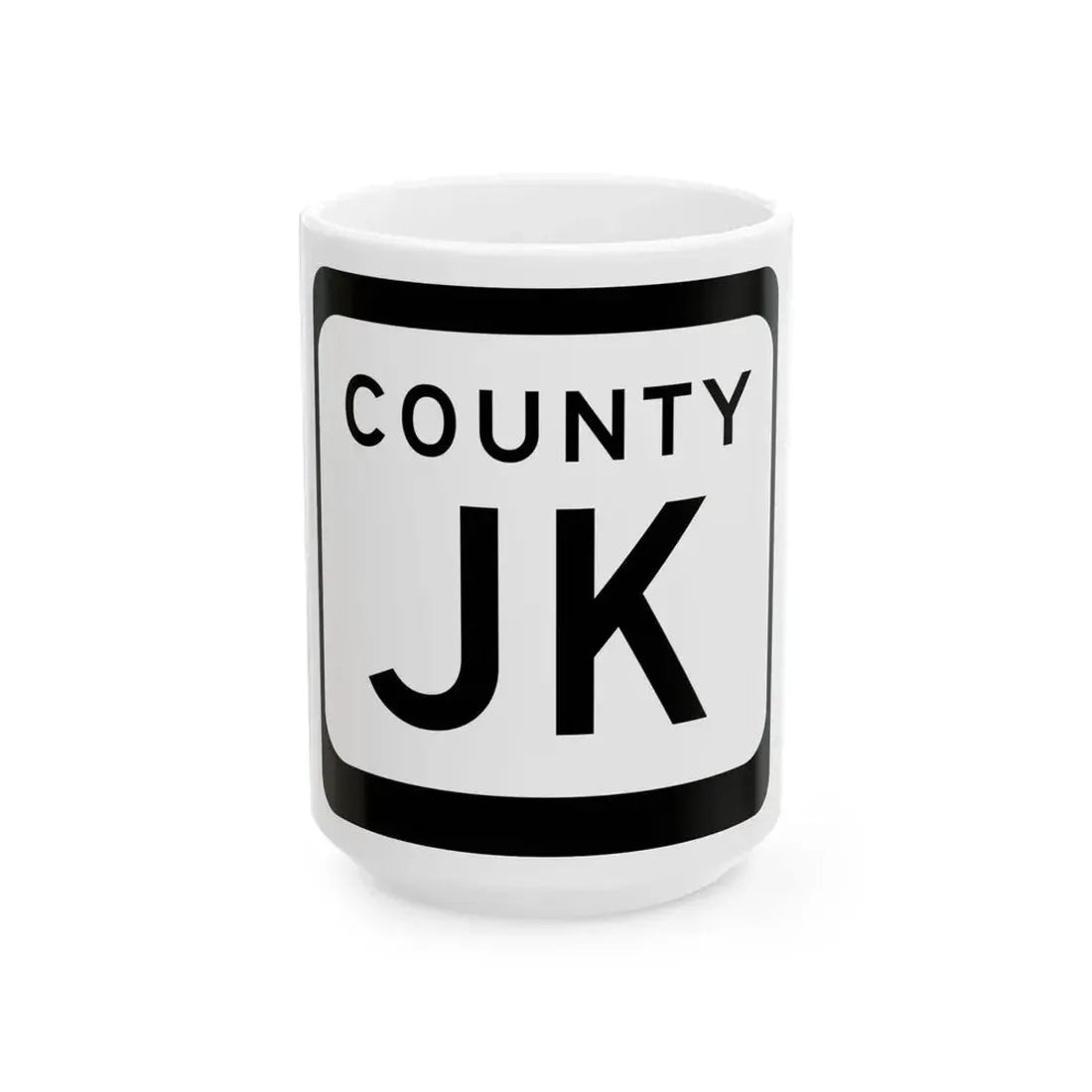 WIS County JK (Wisconsin) (Road Sign) White Coffee Mug 15oz - Go Mug Yourself