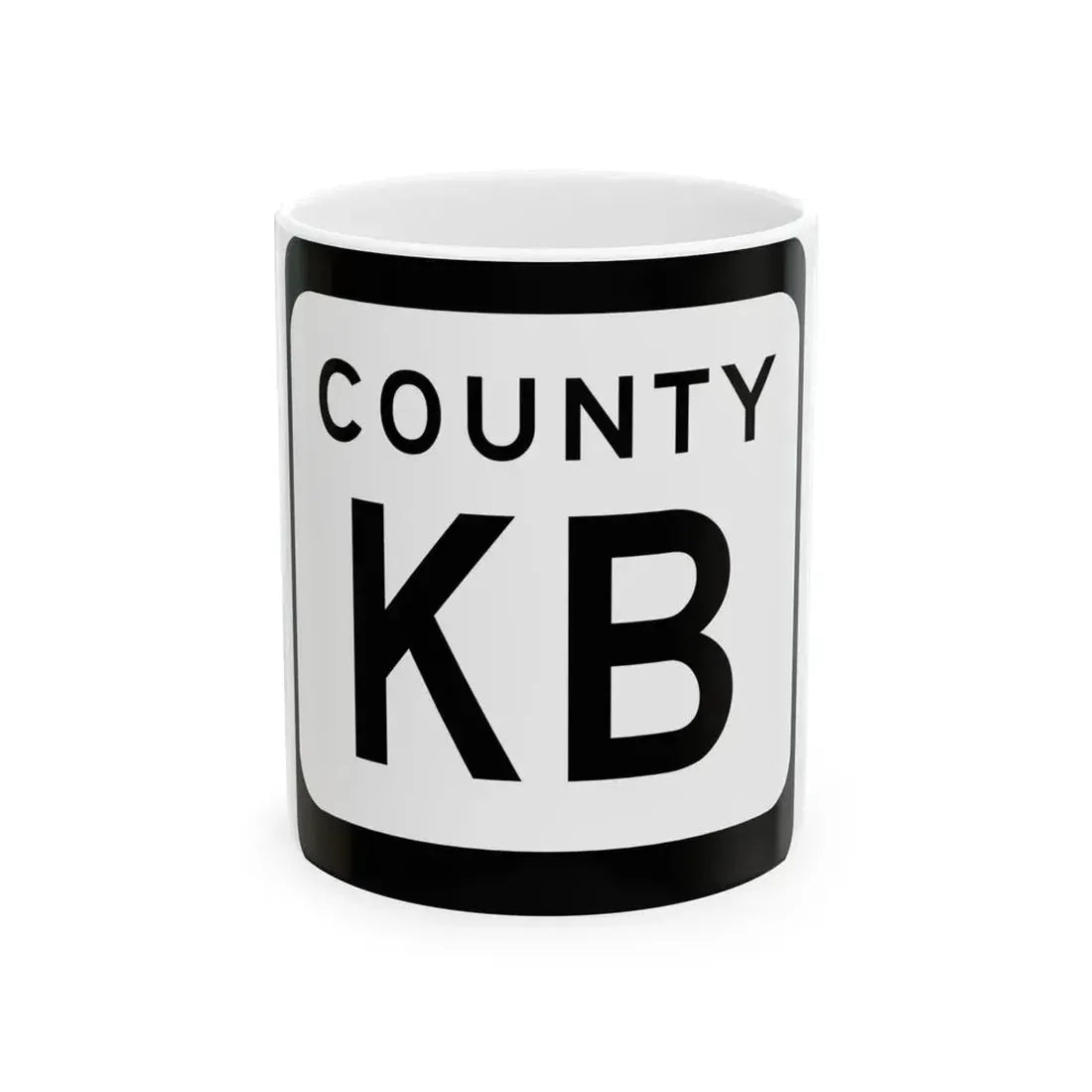 WIS County KB (Wisconsin) (Road Sign) White Coffee Mug 11oz - Go Mug Yourself