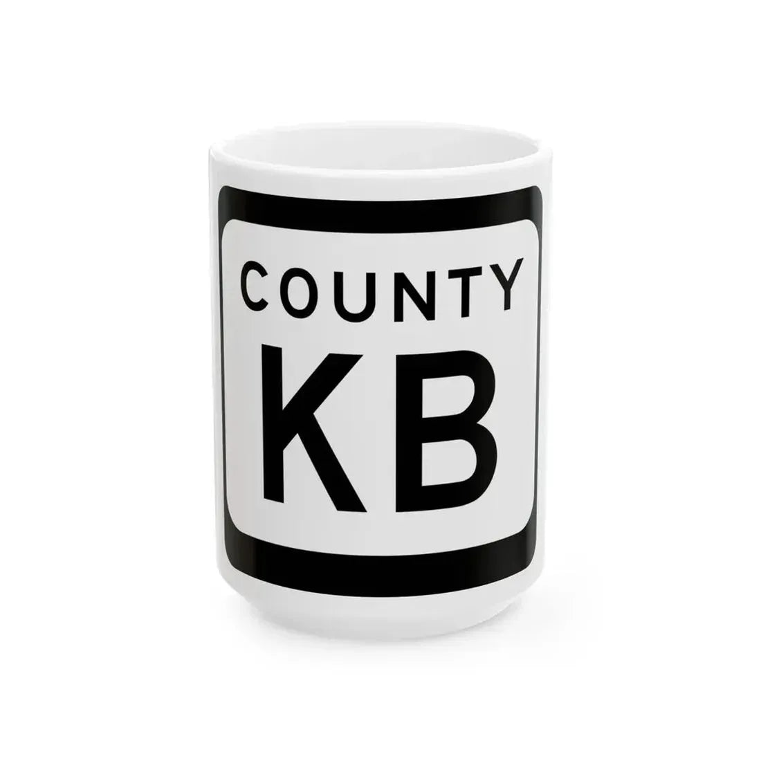 WIS County KB (Wisconsin) (Road Sign) White Coffee Mug 15oz - Go Mug Yourself