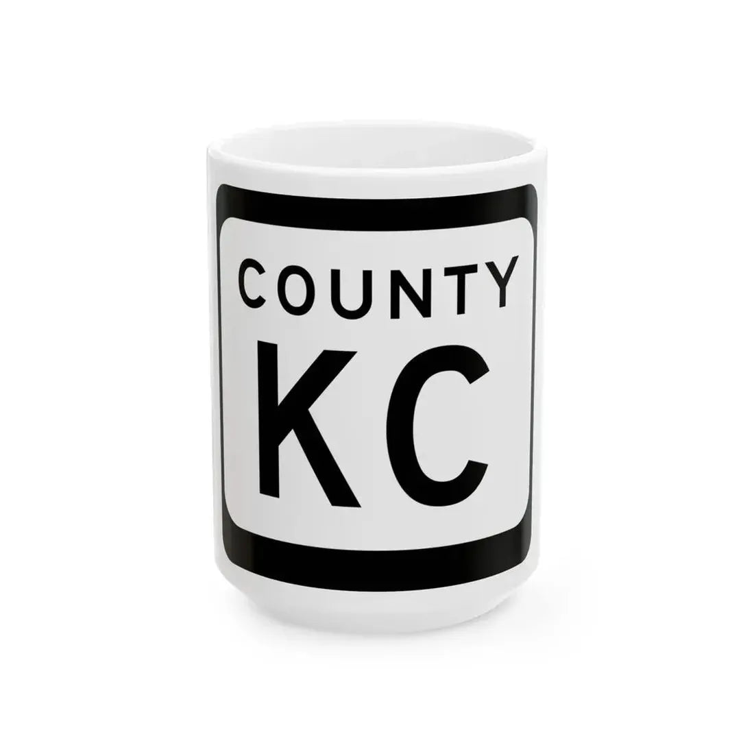 WIS County KC (Wisconsin) (Road Sign) White Coffee Mug 15oz - Go Mug Yourself