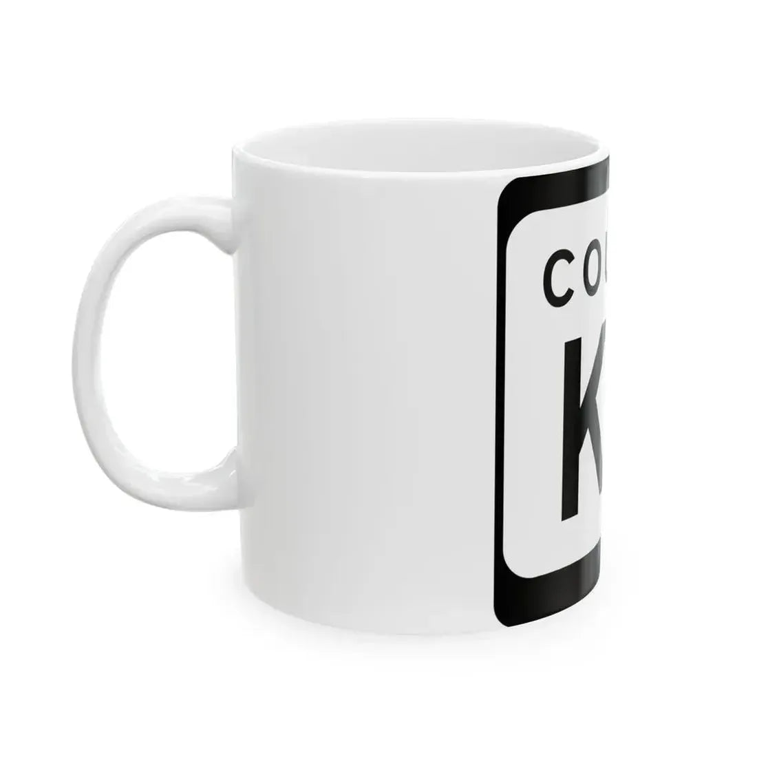 WIS County KC (Wisconsin) (Road Sign) White Coffee Mug - Go Mug Yourself