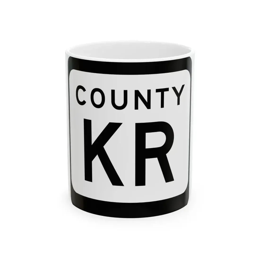 WIS County KR (Wisconsin) (Road Sign) White Coffee Mug 11oz - Go Mug Yourself