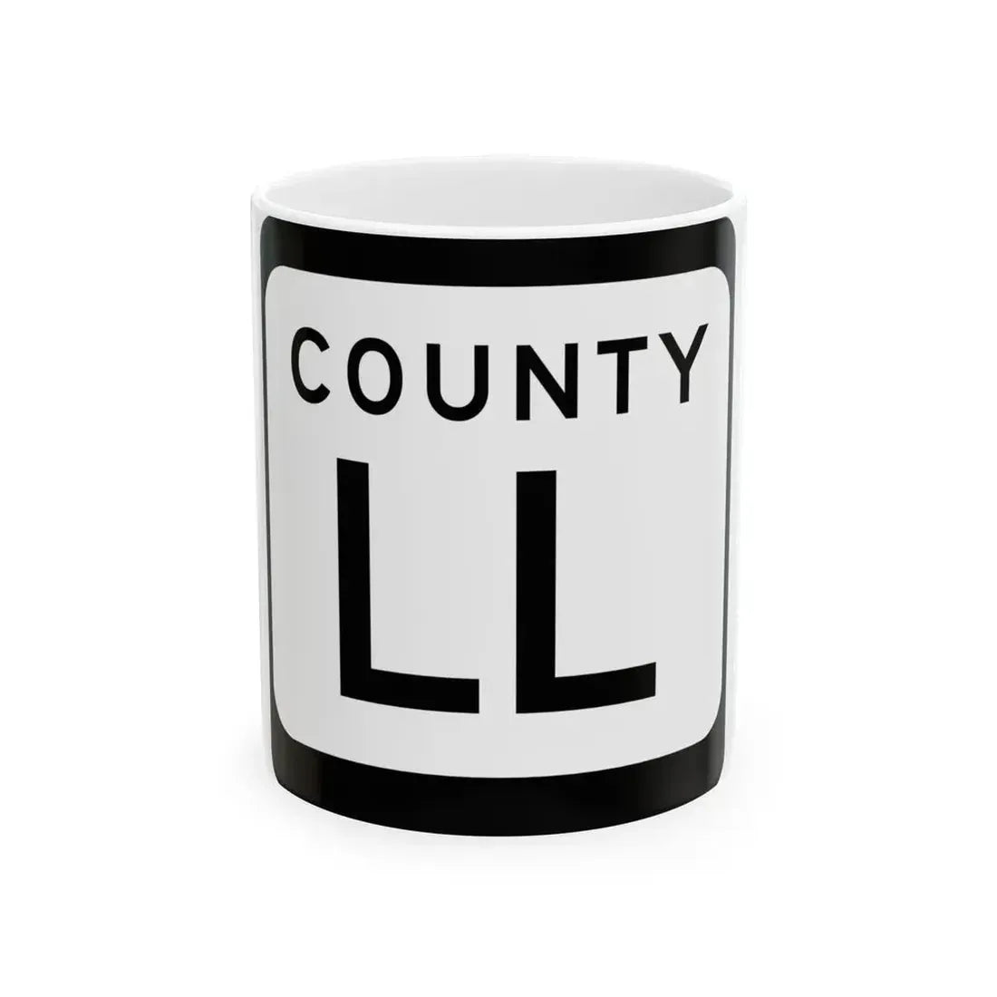WIS County LL (Wisconsin) (Road Sign) White Coffee Mug 11oz - Go Mug Yourself