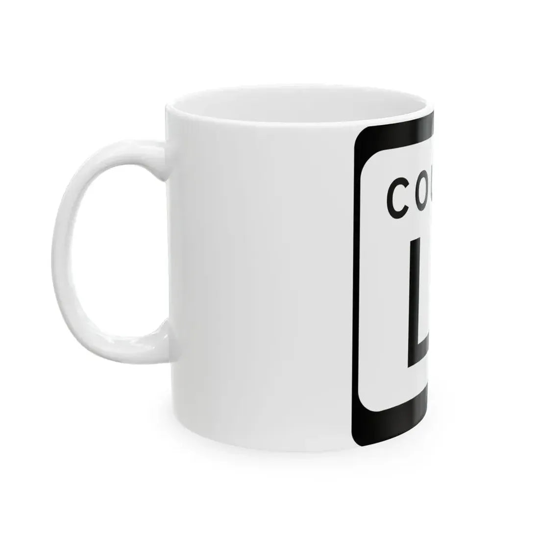 WIS County LL (Wisconsin) (Road Sign) White Coffee Mug - Go Mug Yourself
