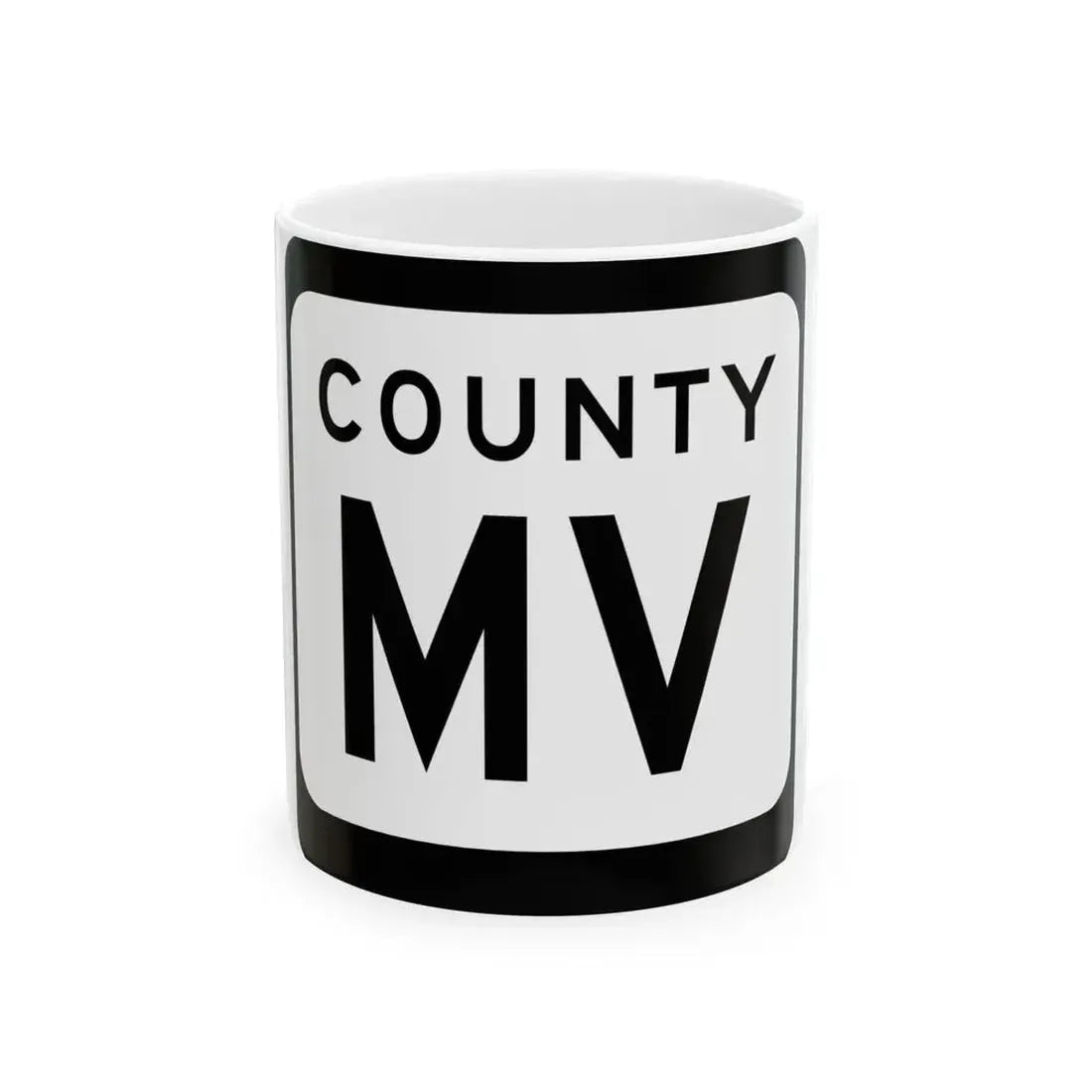 WIS County MV (Wisconsin) (Road Sign) White Coffee Mug 11oz - Go Mug Yourself