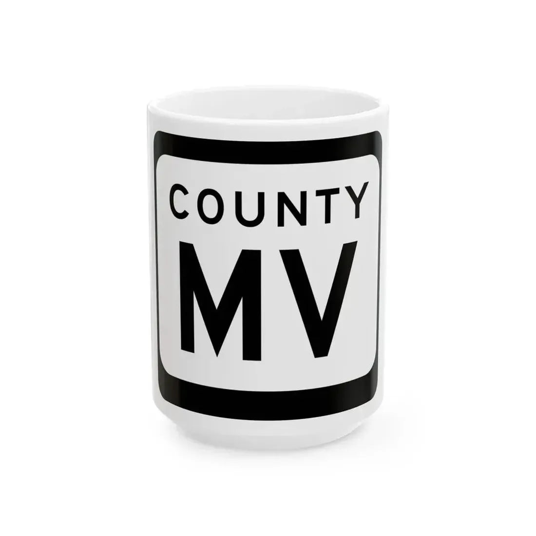 WIS County MV (Wisconsin) (Road Sign) White Coffee Mug 15oz - Go Mug Yourself