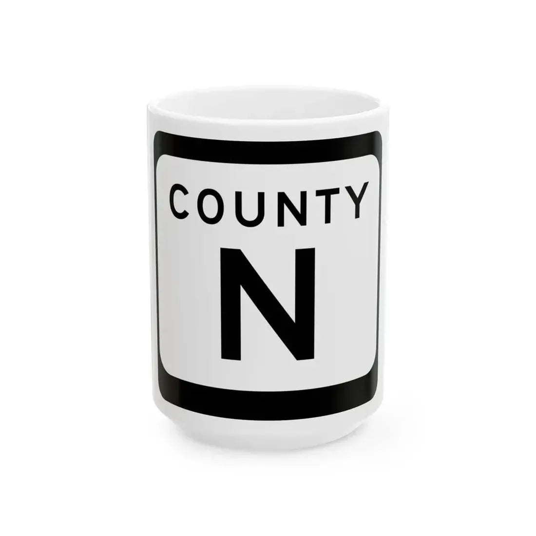 WIS County N (Wisconsin) (Road Sign) White Coffee Mug 15oz - Go Mug Yourself
