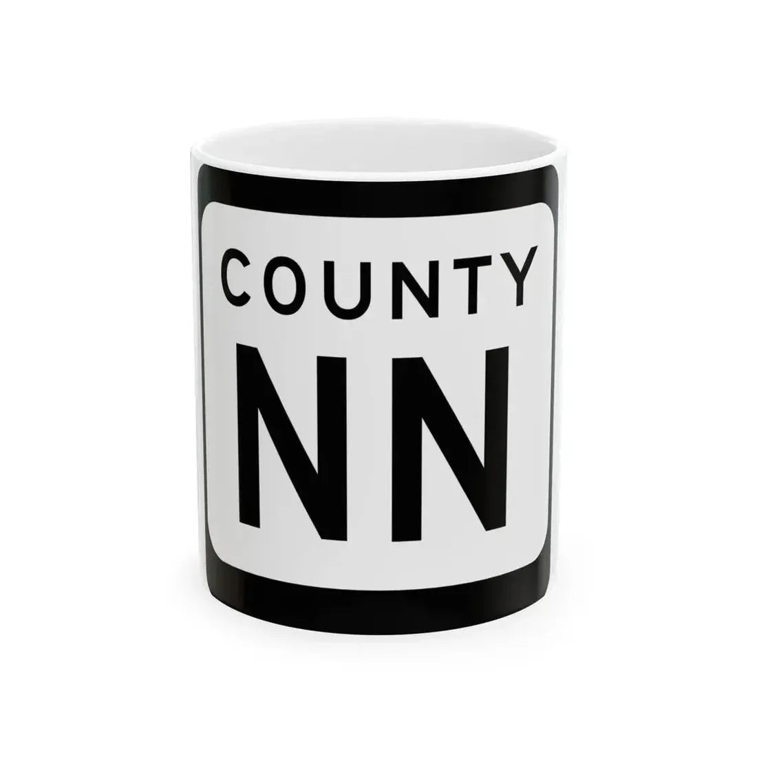 WIS County NN (Wisconsin) (Road Sign) White Coffee Mug 11oz - Go Mug Yourself