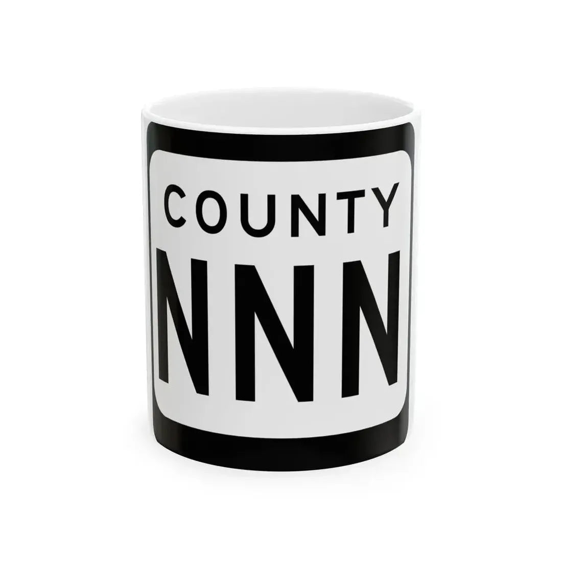 WIS County NNN (Wisconsin) (Road Sign) White Coffee Mug 11oz - Go Mug Yourself