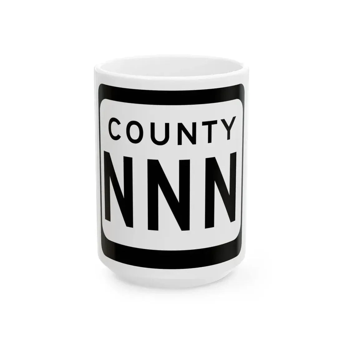 WIS County NNN (Wisconsin) (Road Sign) White Coffee Mug 15oz - Go Mug Yourself
