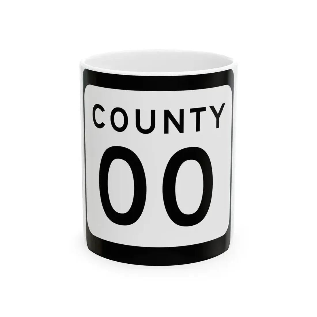 WIS County OO (Wisconsin) (Road Sign) White Coffee Mug 11oz - Go Mug Yourself