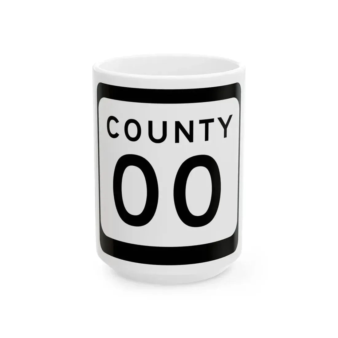 WIS County OO (Wisconsin) (Road Sign) White Coffee Mug 15oz - Go Mug Yourself