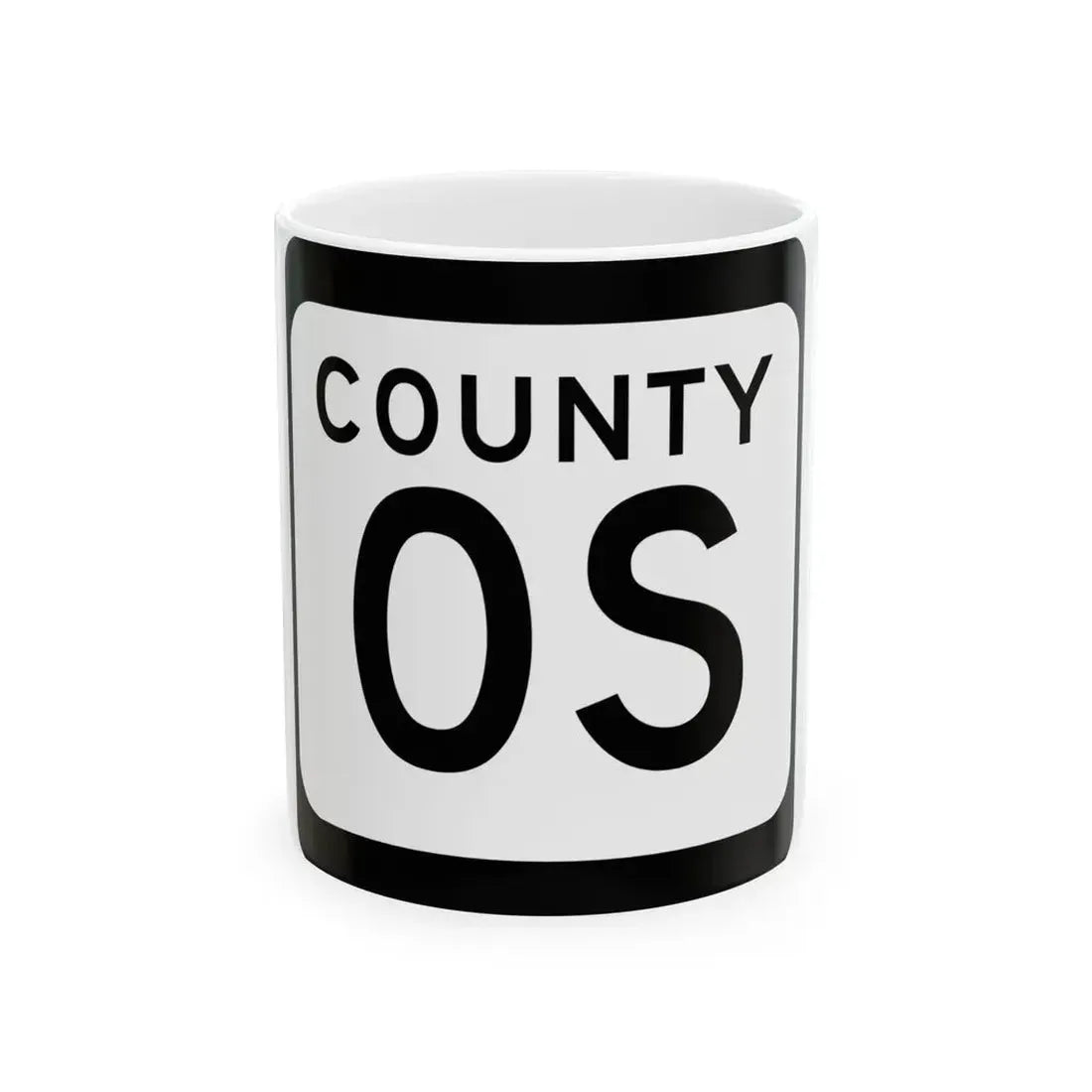 WIS County OS (Wisconsin) (Road Sign) White Coffee Mug 11oz - Go Mug Yourself