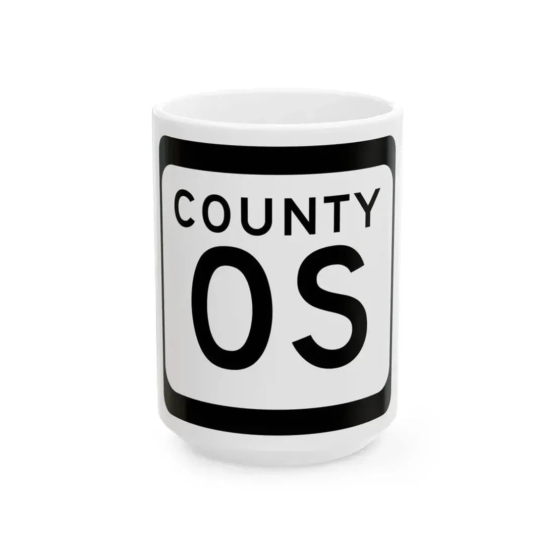 WIS County OS (Wisconsin) (Road Sign) White Coffee Mug 15oz - Go Mug Yourself
