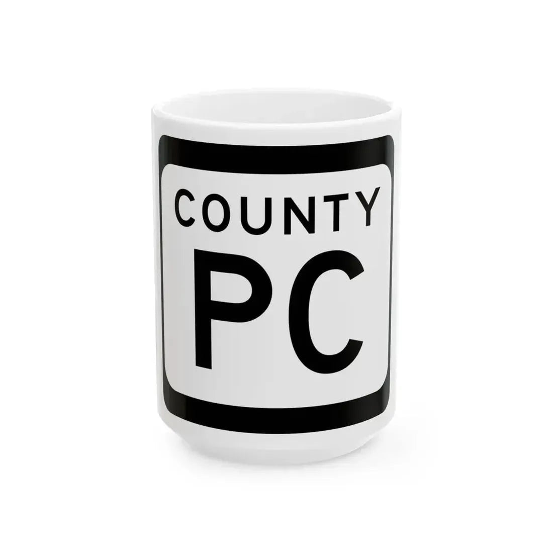 WIS County PC (Wisconsin) (Road Sign) White Coffee Mug 15oz - Go Mug Yourself