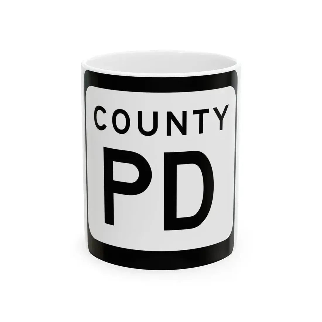 WIS County PD (Wisconsin) (Road Sign) White Coffee Mug 11oz - Go Mug Yourself