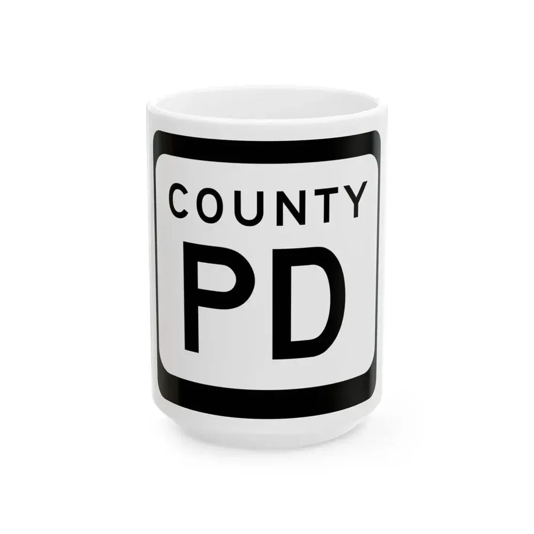 WIS County PD (Wisconsin) (Road Sign) White Coffee Mug 15oz - Go Mug Yourself