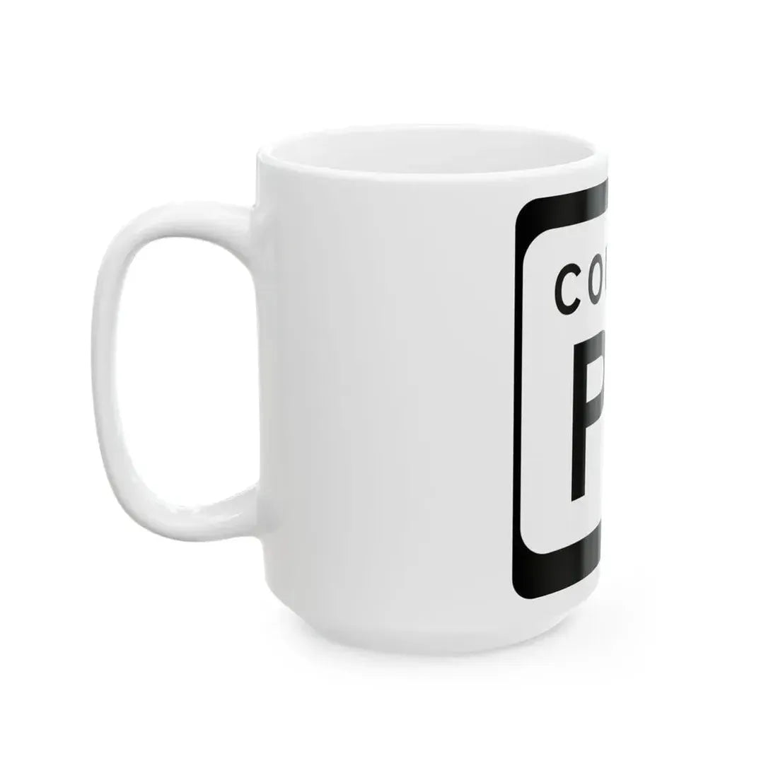 WIS County PD (Wisconsin) (Road Sign) White Coffee Mug - Go Mug Yourself