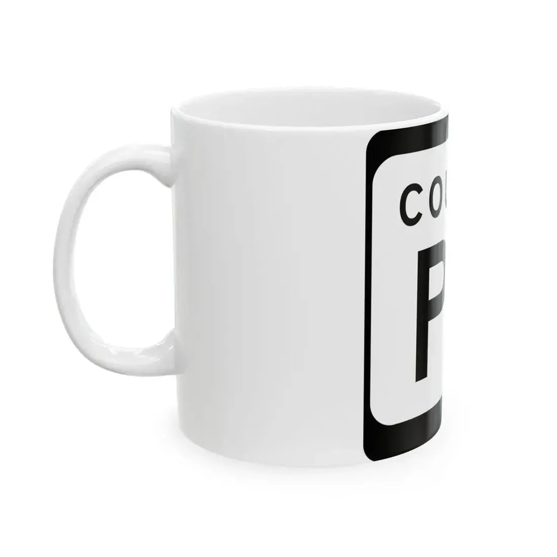 WIS County PV (Wisconsin) (Road Sign) White Coffee Mug - Go Mug Yourself