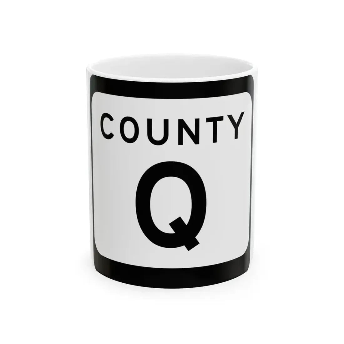 WIS County Q (Wisconsin) (Road Sign) White Coffee Mug 11oz - Go Mug Yourself