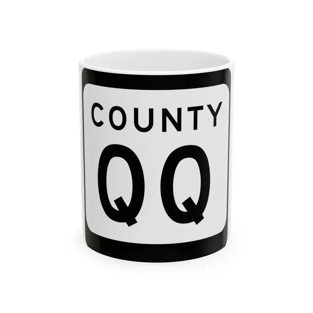 WIS County QQ (Wisconsin) (Road Sign) White Coffee Mug 11oz - Go Mug Yourself