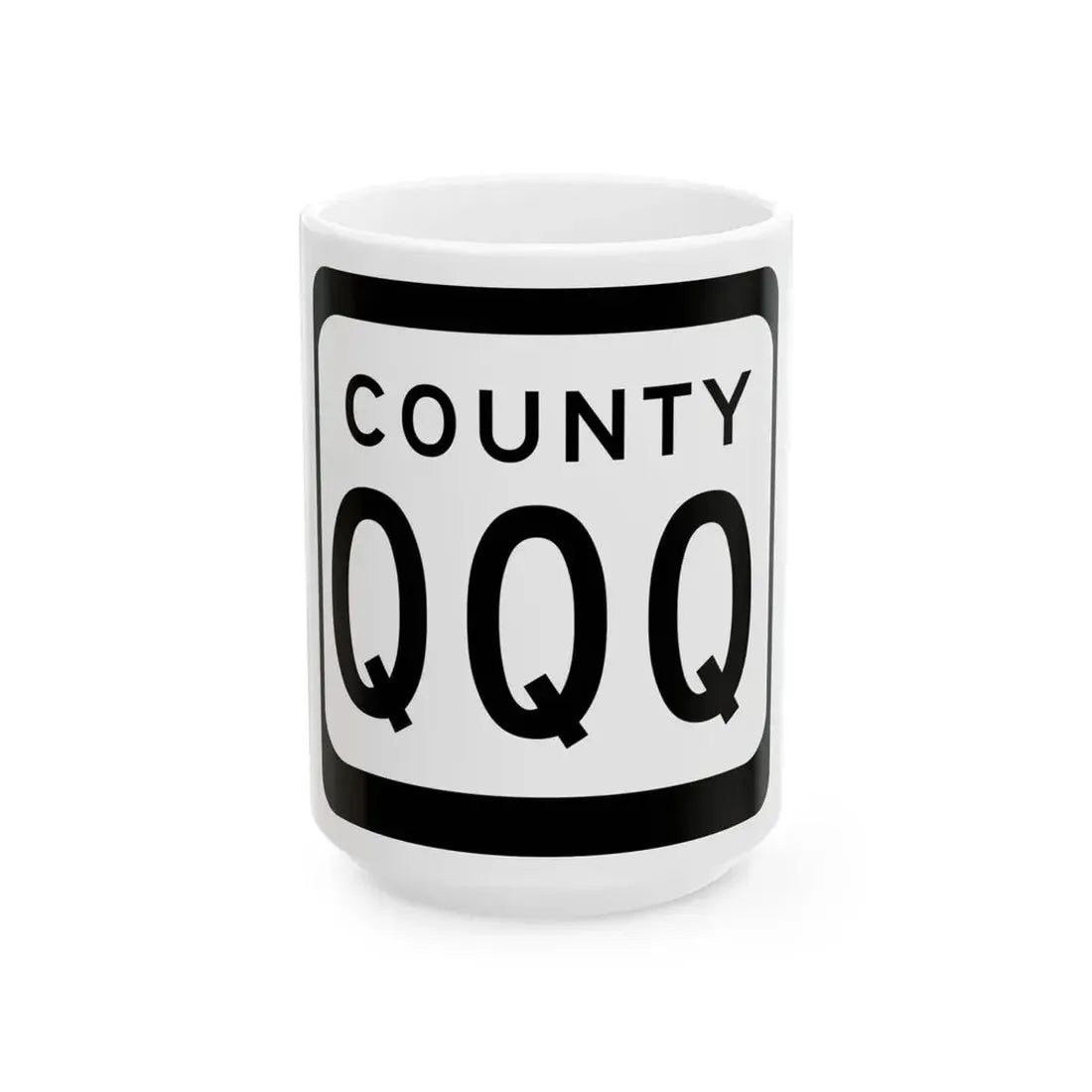WIS County QQQ (Wisconsin) (Road Sign) White Coffee Mug 15oz - Go Mug Yourself