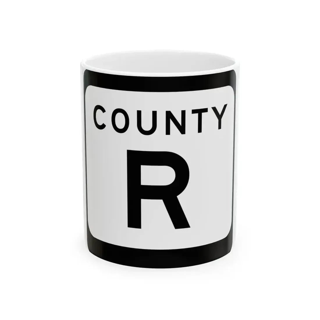 WIS County R (Wisconsin) (Road Sign) White Coffee Mug 11oz - Go Mug Yourself