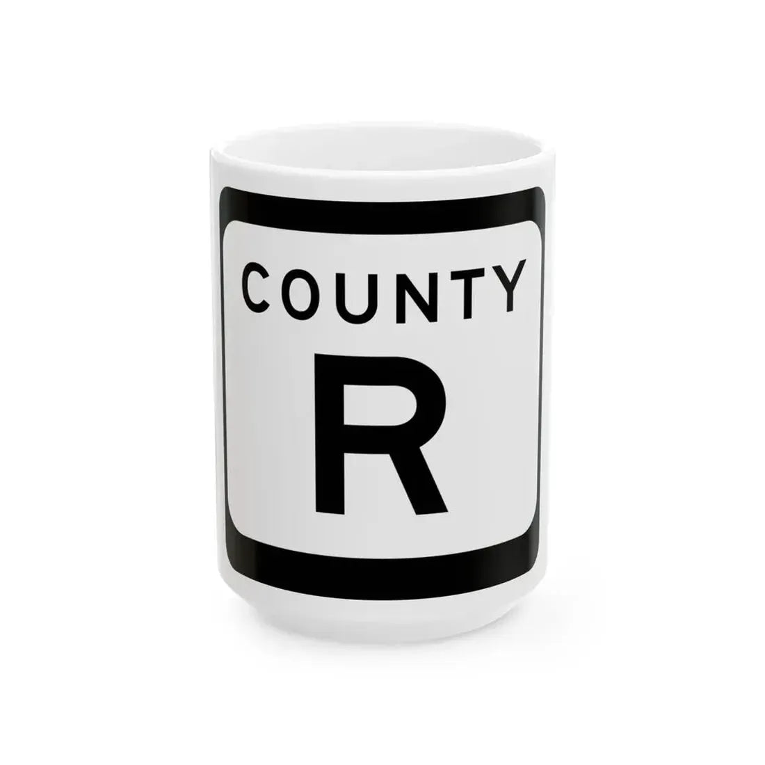 WIS County R (Wisconsin) (Road Sign) White Coffee Mug 15oz - Go Mug Yourself