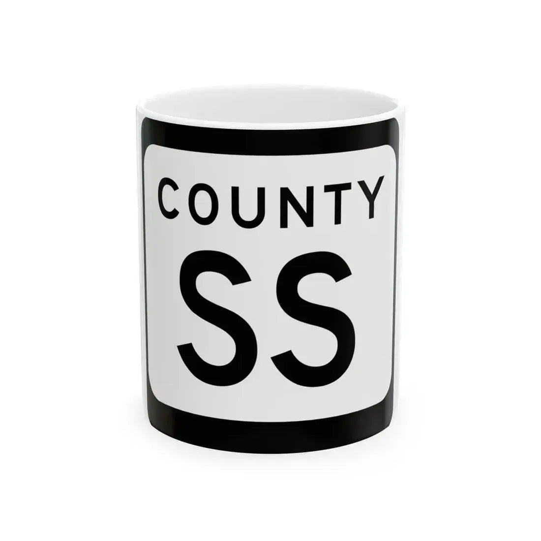 WIS County SS (Wisconsin) (Road Sign) White Coffee Mug 11oz - Go Mug Yourself
