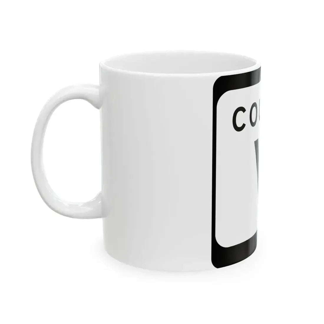 WIS County V (Wisconsin) (Road Sign) White Coffee Mug - Go Mug Yourself