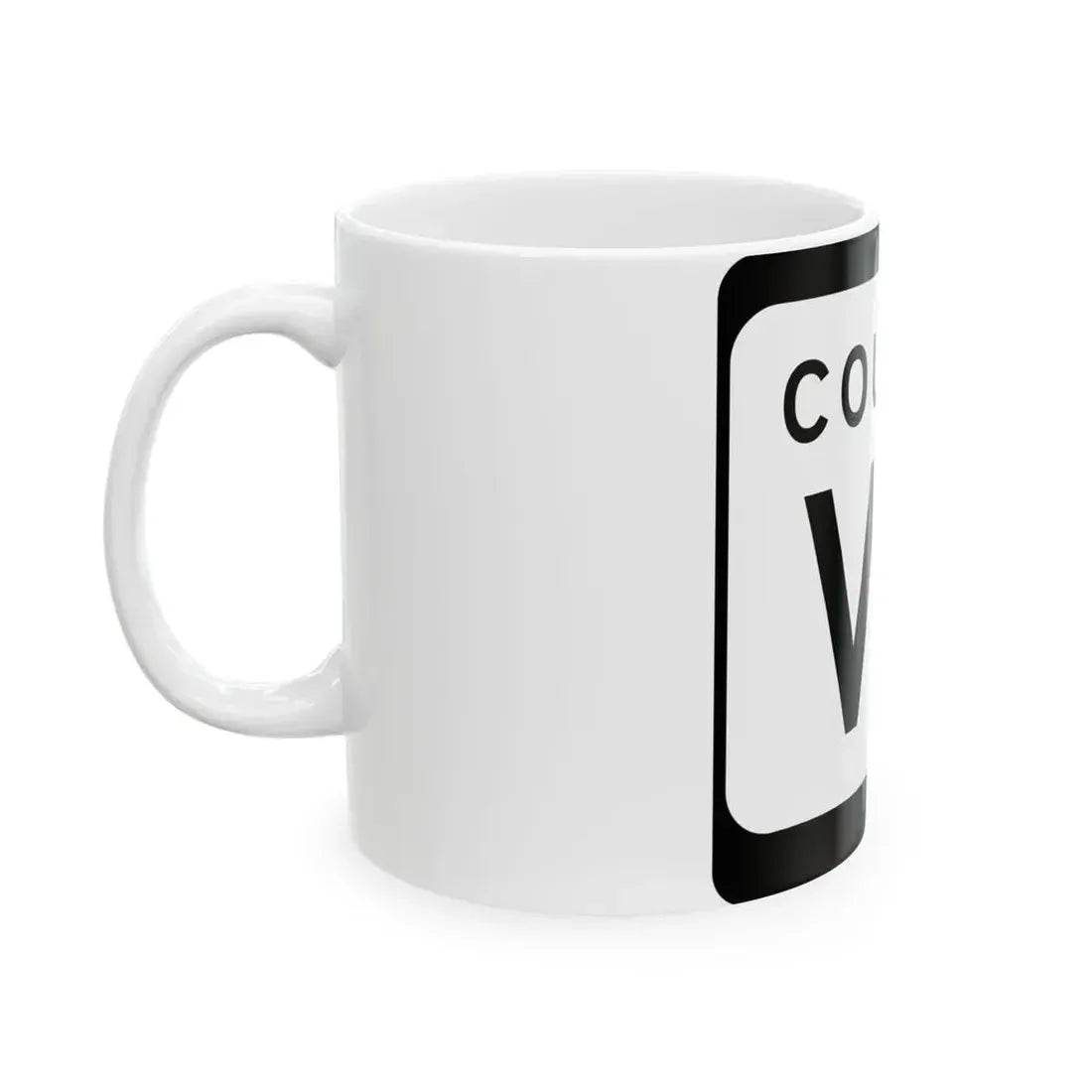 WIS County VK (Wisconsin) (Road Sign) White Coffee Mug - Go Mug Yourself