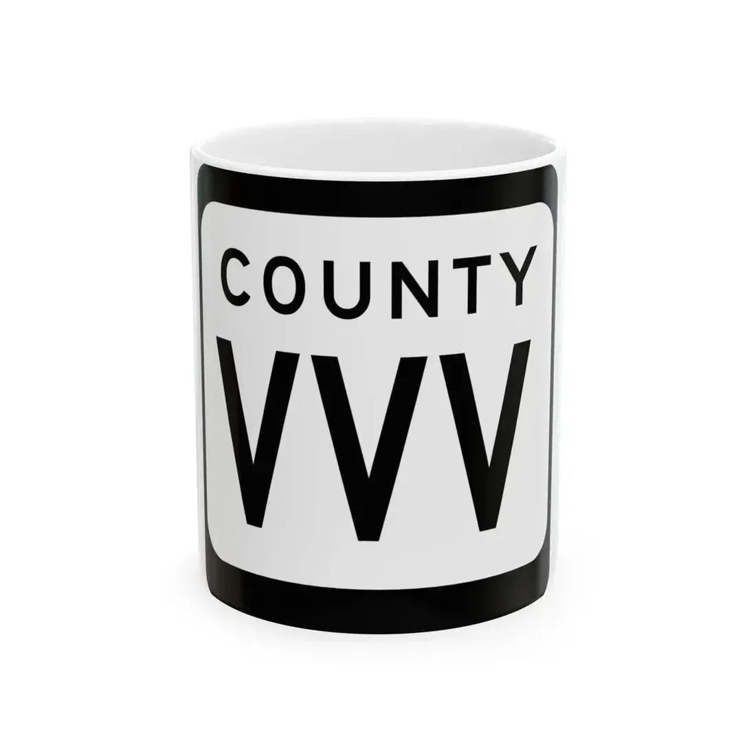 WIS County VVV (Wisconsin) (Road Sign) White Coffee Mug 11oz - Go Mug Yourself