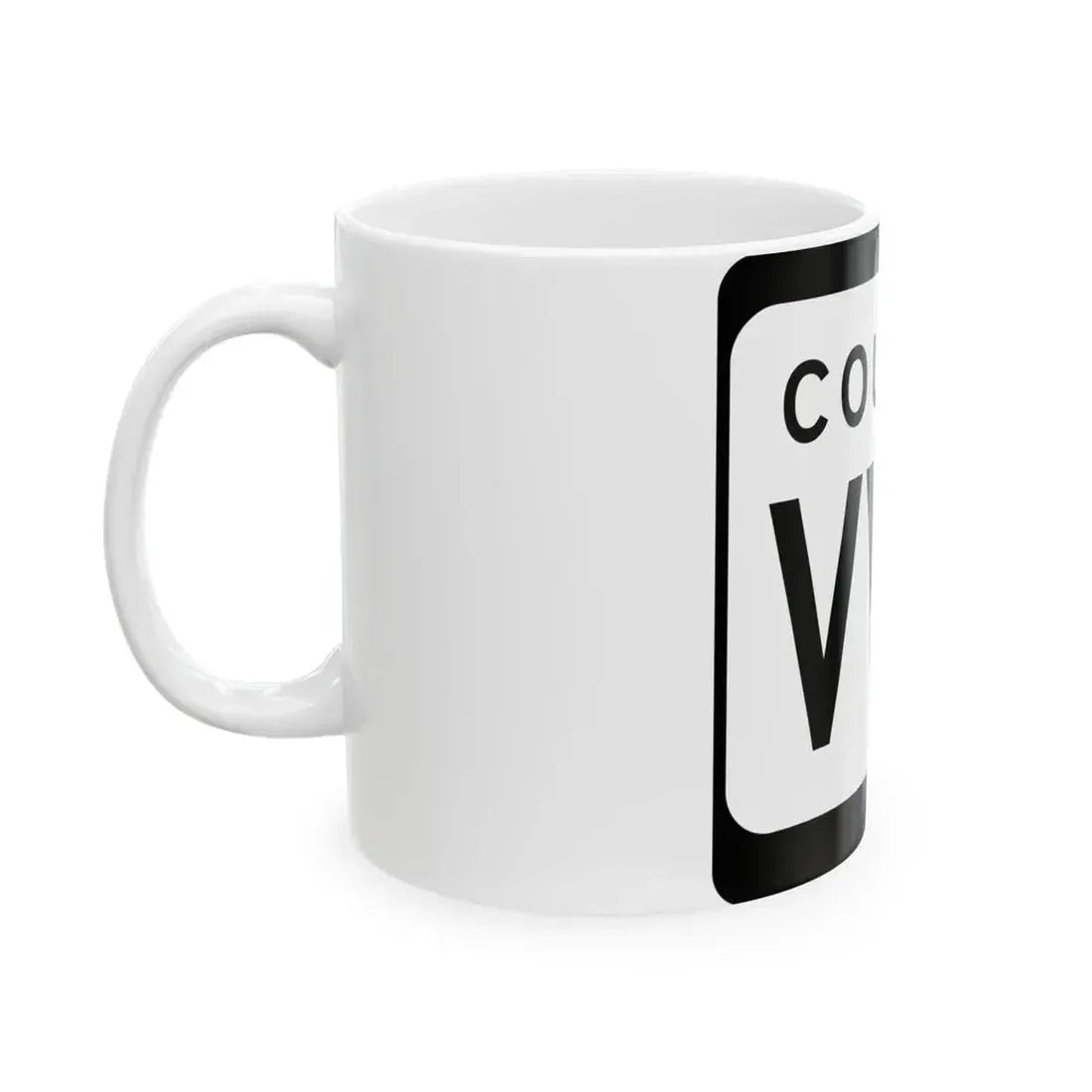 WIS County VVV (Wisconsin) (Road Sign) White Coffee Mug - Go Mug Yourself