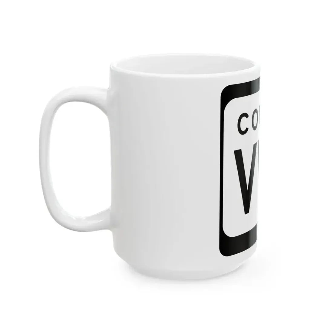 WIS County VVV (Wisconsin) (Road Sign) White Coffee Mug - Go Mug Yourself