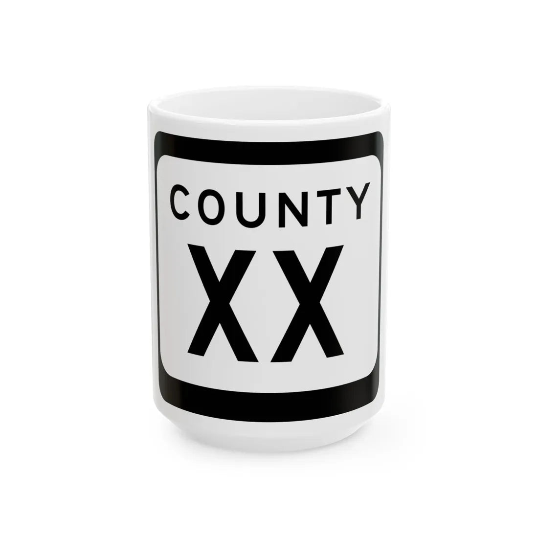 WIS County XX (Wisconsin) (Road Sign) White Coffee Mug 15oz - Go Mug Yourself