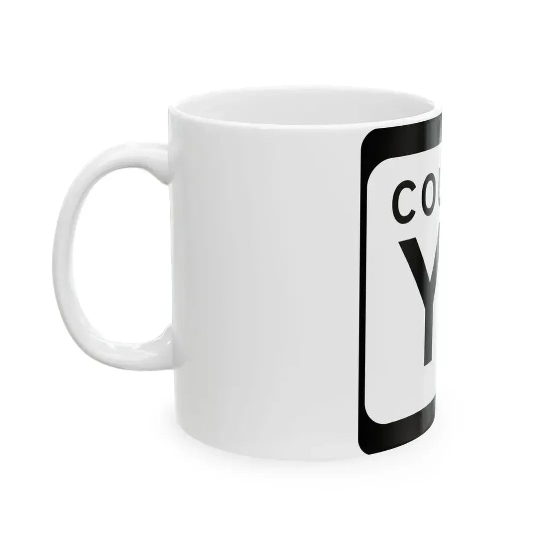 WIS County YD (Wisconsin) (Road Sign) White Coffee Mug - Go Mug Yourself