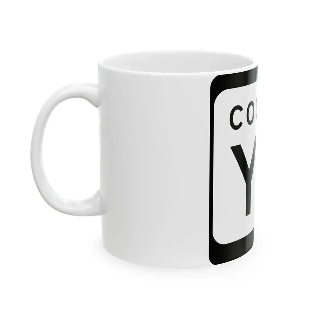 WIS County YY (Wisconsin) (Road Sign) White Coffee Mug - Go Mug Yourself