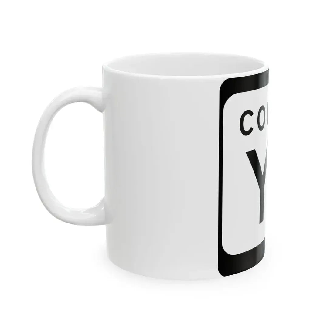 WIS County YZ (Wisconsin) (Road Sign) White Coffee Mug - Go Mug Yourself